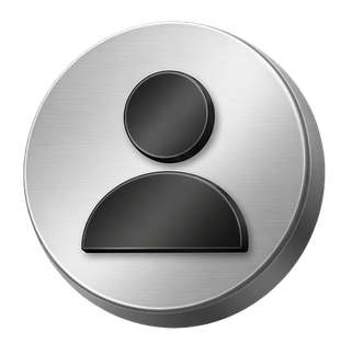 3D silver user avatar icon as a decorative element on FAQ page