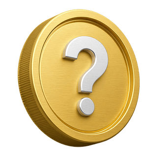 3D gold coin with a decorative question mark element on an FAQ page